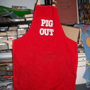 Red Pig Out Apron-No Pocket